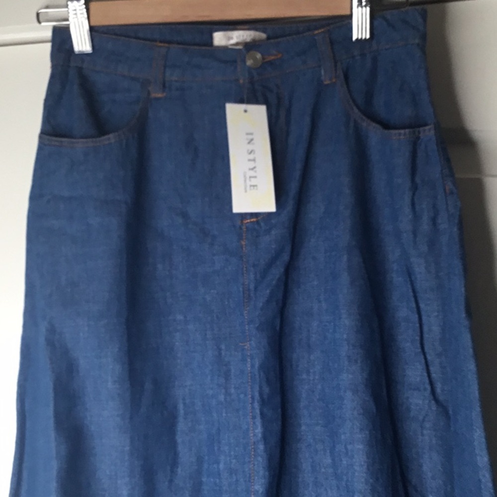 Instyle Light Blue Denim Jeans A line Skirt